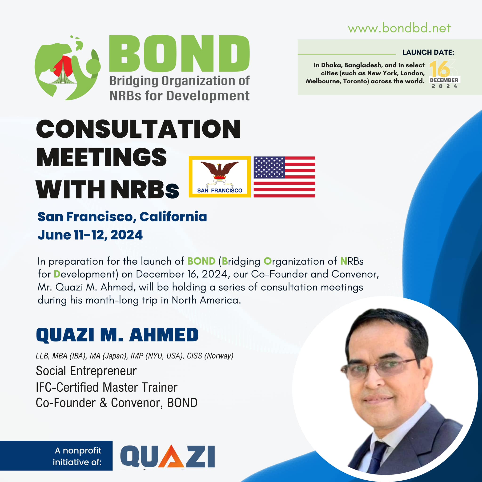 𝗤𝘂𝗮𝘇𝗶 𝗠. 𝗔𝗵𝗺𝗲𝗱 𝗟𝗲𝗱 𝗖𝗼𝗻𝘀𝘂𝗹𝘁𝗮𝘁𝗶𝗼𝗻 𝗠𝗲𝗲𝘁𝗶𝗻𝗴𝘀 𝘄𝗶𝘁𝗵 𝗡𝗥𝗕𝘀 𝗶𝗻 𝗦𝗮𝗻 𝗙𝗿𝗮𝗻𝗰𝗶𝘀𝗰𝗼